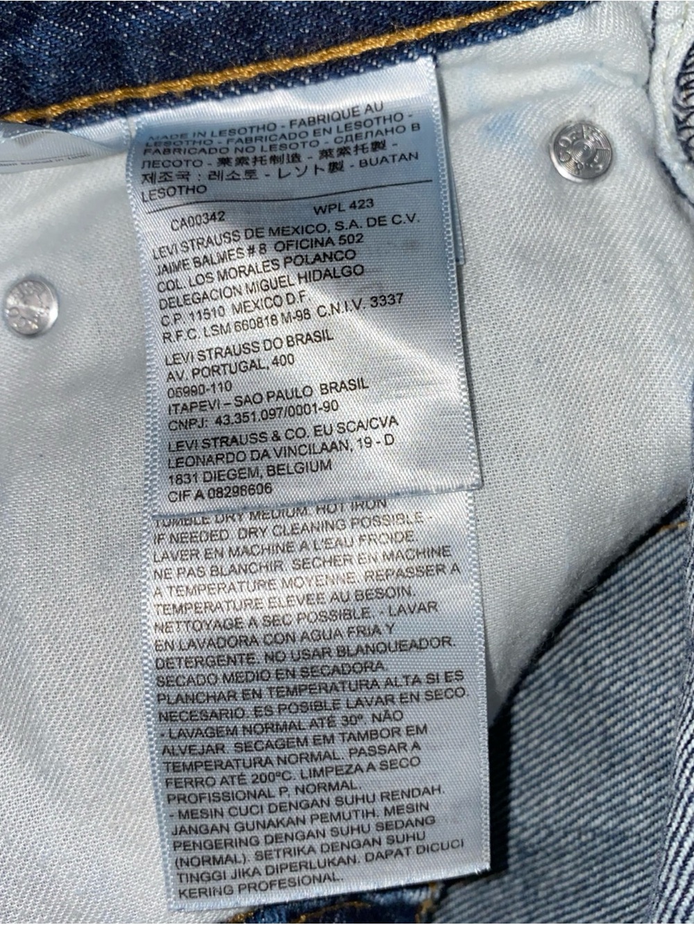 Levi's 505 Regular Fit Jeans Men’s 33X34‎ Dark Wash Indigo Straight Leg - Picture 3 of 9